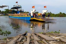 Công ty CP Công trình cầu phà TP.HCM trúng thầu xây lắp cầu tạm An Phú Đông tại vị trí bến phà An Phú Đông (TP.HCM) hiện hữu. Ảnh: An Dương