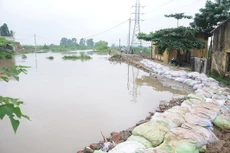 Mực nước sông Nhuệ ở quận Hà Đông đang dâng cao. Ảnh minh họa