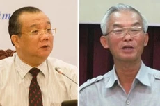 Ông Huỳnh Văn Tí (trái) và ông Nguyễn Ngọc Phi