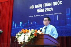 Bí thư Trung ương Đảng, Trưởng Ban Tuyên giáo Trung ương Nguyễn Trọng Nghĩa phát biểu tại Hội nghị. Ảnh: TTXVN