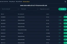 Danh sách biển số xe ô tô đưa ra đấu giá