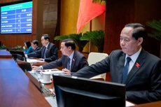 Lãnh đạo Quốc hội bấm nút biểu quyết thông qua dự án luật