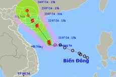 Vị trí và hướng đi của bão số 2 đến 14h chiều 21/7