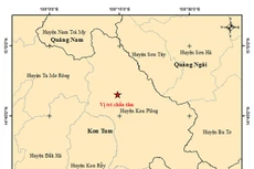 Bản đồ chấn tâm trận động đất xảy ra lúc 11 giờ 35 phút 10 giây ngày 28/7/2024 có độ lớn 5.0