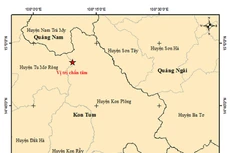 Bản đồ tâm chấn động đất có độ lớn 3.3