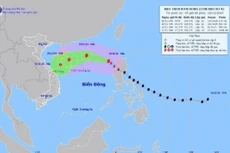 Hướng di chuyển của bão số 9 lức 4h ngày 18/11.