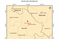 Vị trí tâm chấn động đất mạnh 5,0 độ richter