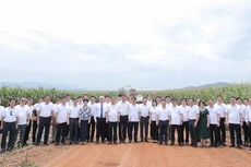 Lớp Bồi dưỡng, cập nhật kiến thức, kỹ năng đối với cán bộ quy hoạch Ủy viên BCHTW Đảng khóa XIV thăm cánh đồng công nghệ cao tại Đông Hiếu của Tập đoàn TH