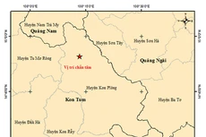 Vị trí tâm trận trận thứ 25 ngày 29/7 tại huyện Kon Plông