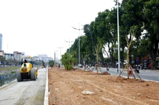 Gói thầu số 7 thuộc Dự án Xén mở rộng đường Láng đoạn từ Cầu Giấy đến Ngã tư Sở, quận Đống Đa có giá gói thầu là 34,695 tỷ đồng. Ảnh: Lê Tiên