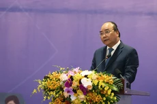 Thủ tướng Nguyễn Xuân Phúc phát biểu tại Diễn đàn thường niên lần thứ hai về Cải cách và Phát triển Ảnh: Lê Tiên
