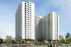 Dự án Đầu tư xây dựng khu nhà ở để bán cho cán bộ, chiến sỹ của Cục Chính trị hậu cần nằm tại khu Đồng Mô, phường Đại Kim, quận Hoàng Mai, Hà Nội. Ảnh: Bùi Trang