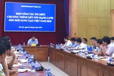 Bộ trưởng Nguyễn Chí Dũng chủ trì cuộc họp công tác tổ chức Chương trình kết nối mạng lưới đổi mới sáng tạo Việt Nam 2018. Ảnh:Trung Hiếu