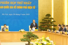 Thủ tướng Chính phủ Nguyễn Xuân Phúc chủ trì phiên họp của Ủy ban Quốc gia về Chính phủ điện tử. Ảnh: Trần Hải