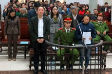 Bị cáo Phan Minh Nguyệt tại phiên tòa sơ thẩm lần 1. Ảnh: st