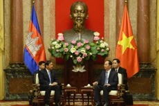 Chủ tịch nước Trần Đại Quang đánh giá cao kết quả Kỳ họp lần thứ 16 của Ủy ban Hỗn hợp Việt Nam – Campuchia. Ảnh: Việt Cường