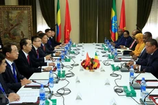 Chủ tịch nước Trần Đại Quang hội đàm với Tổng thống Ethiopia Mulatu Teshome. Ảnh: Nhan Sáng