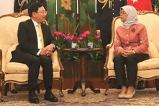 Phó Thủ tướng, Bộ trưởng Ngoại giao Phạm Bình Minh hội kiến Tổng thống Singapore Halimah Yacob. Ảnh: TTXVN