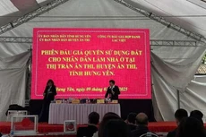 273 lô đất tại Khu dân cư phía Bắc thuộc Khu liên hợp thể thao, văn hóa và dân cư huyện trên địa bàn thị trấn Ân Thi được bán đấu giá thành công. Ảnh: Công ty Đấu giá hợp danh Lạc Việt