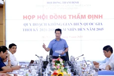 Bộ trưởng Bộ TN&MT Đặng Quốc Khánh, Phó Chủ tịch Hội đồng chủ trì và điều hành cuộc họp của Hội đồng Thẩm định Quy hoạch không gian biển quốc gia thời kỳ 2021 - 2030, tầm nhìn đến năm 2045 (Ảnh: Bộ TN&MT)