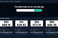 Danh sách biển số chờ đấu giá