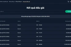 Kết quả đấu giá ngày 21/10/2023 thời gian từ 08:00 đến 09:00