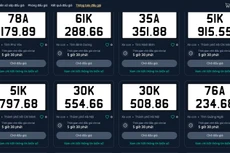 Danh sách biển số chờ đấu giá