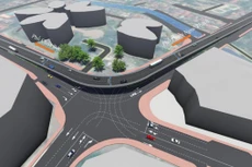 Phối cảnh dự án cầu vượt chữ C nút giao Chùa Bộc - Phạm Ngọc Thạch