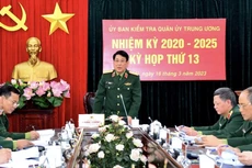 Đại tướng Lương Cường chủ trì Kỳ họp thứ 13 của Ủy ban Kiểm tra Quân ủy Trung ương. Ảnh: QĐND
