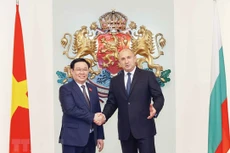 Chủ tịch Quốc hội Vương Đình Huệ hội kiến Tổng thống Bulgaria Rumen Radev. Ảnh: TTXVN