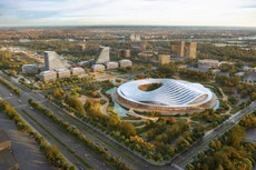 Phối cảnh Dự án đầu tư xây dựng công trình Trung tâm Hội nghị - Biểu diễn thành phố và hệ thống hạ tầng kỹ thuật đồng bộ.