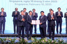 Thủ tướng Phạm Minh Chính dự Diễn đàn Doanh nghiệp Việt Nam-Singapore. Ảnh: TTXVN