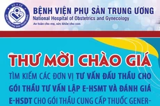 Bệnh viện Phụ sản Trung ương thông báo mời chào giá