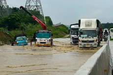 Hiện trường ngập cao tốc Phan Thiết - Dầu Giây ngày 29/7 vừa qua.