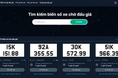 Danh sách biển số chờ đấu giá