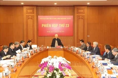 Tổng Bí thư Nguyễn Phú Trọng phát biểu chỉ đạo cuộc họp. 