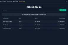 Kết quả đấu giá ngày 15/09/2023 
