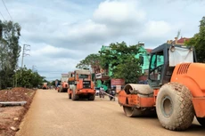 Nhiều nhà thầu thi công dự án cải tạo, nâng cấp Quốc lộ 31 đoạn Km 2+400 - Km 44+900 cho biết việc chậm chỉ là chậm so với thời hạn mong muốn của Chủ đầu tư. Ảnh: Nhà thầu cung cấp