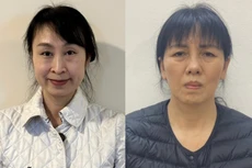 Bị can Nguyễn Bạch Thùy Linh (trái) và Nguyễn Thị Thanh Thủy.