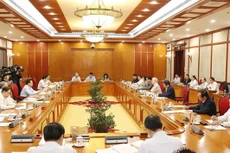 Tổng Bí thư Nguyễn Phú Trọng chủ trì cuộc họp của Bộ Chính trị, Ban Bí thư. Ảnh: TTXVN