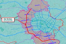 Hướng tuyến đường Vành đai 4 đoạn qua TP Hà Nội. Ảnh: UBND TP Hà Nội