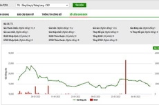 Sơ đồ giá cổ phiếu TTL trên sàn giao dịch chứng khoán Hà Nội