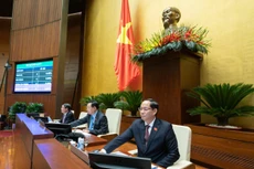 Đại biểu Quốc hội ấn nút biểu quyết thông qua Dự án Luật sửa đổi, bổ sung một số điều của Luật Tần số vô tuyến điện