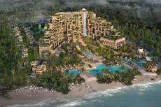 Phối cảnh khách sạn Ho Tram MGallery với thác nước chảy từ không trung 40m độc đáo