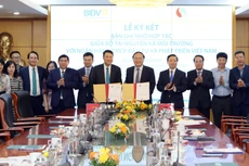 Lễ ký kết Bản ghi nhớ hợp tác giữa Bộ TN&MT và BIDV về phát triển tài chính xanh bền vững, bảo vệ môi trường và biến đổi khí hậu.