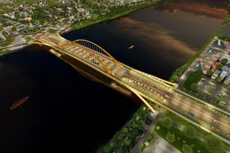 Phối cảnh công trình cầu vượt sông Hương thuộc Dự án đường Nguyễn Hoàng và cầu vượt sông Hương