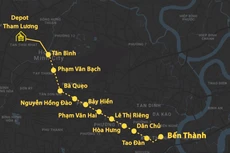 Hướng tuyến Metro Số 2. Đồ hoạ: Thanh Huyền