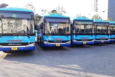 Tổng công ty vận tải Hà Nội bố trí xe buýt trực dự phòng và tăng cường lượt xe chạy để phục vụ nhu cầu đi lại dịp 2/9. Ảnh: CTV/Vietnam+