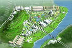 Phối cảnh tổng thể khu đô thị đa chức năng đầu cầu Cứng Sông Công