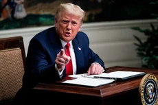 Tổng thống Mỹ Donald Trump phát biểu tại Nhà Trắng ngày 26/11 - Ảnh; Bloomberg.